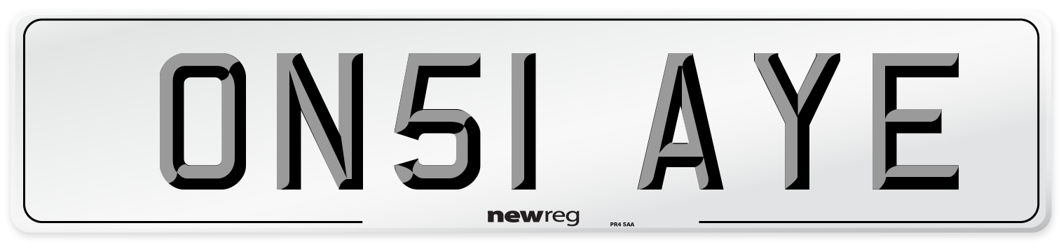 ON51 AYE Number Plate from New Reg